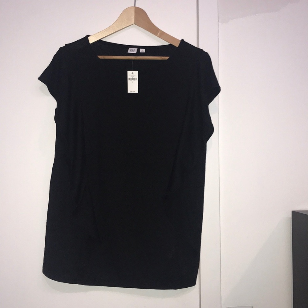 Gap Maternity Flutter Top Black Top